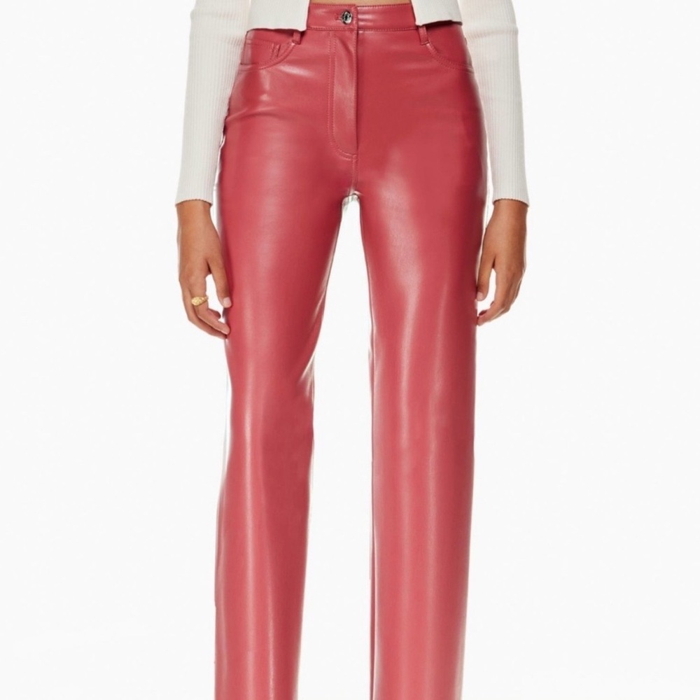 Wilfred The Melina Vegan Leather Pants - Rosy Red